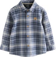 NEXT Kids' Check Cotton Flannel Button-Up Shirt