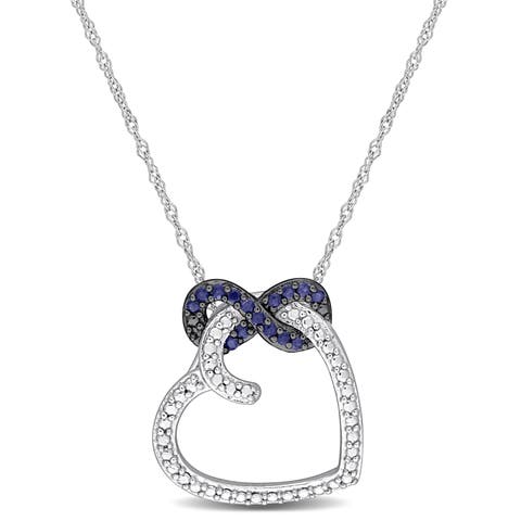 Gemstone Infinity Heart Necklace 10K