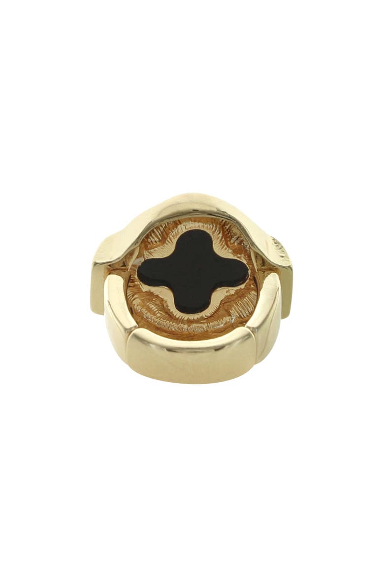 Clover Ring, Alternate, color, GOLD / BLACK / CLEAR