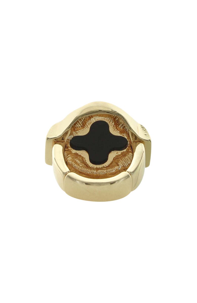 OLIVIA WELLES Clover Ring, Alternate, color, Gold / Black / Clear