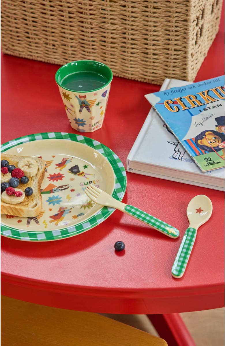 Rice by Rice Melamine Kids Lunch Plate Hero, Alternate, color, Green