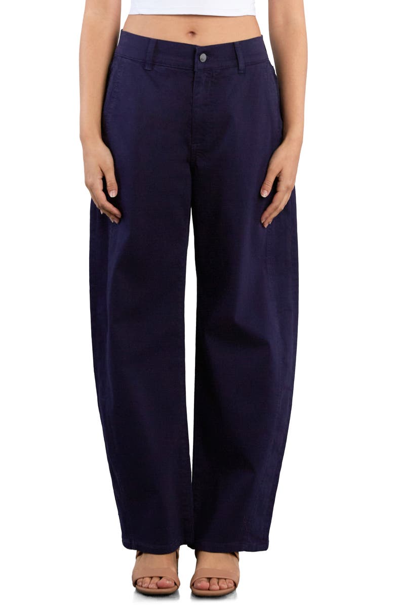 Wash Lab Denim Sweetheart Stripe Barrel Leg Jeans, Main, color, Eclipse