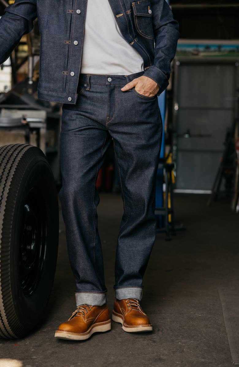 HIROSHI KATO The Barrel Classic Straight Leg 14-Ounce Selvedge Jeans, Alternate, color, Indigo Raw