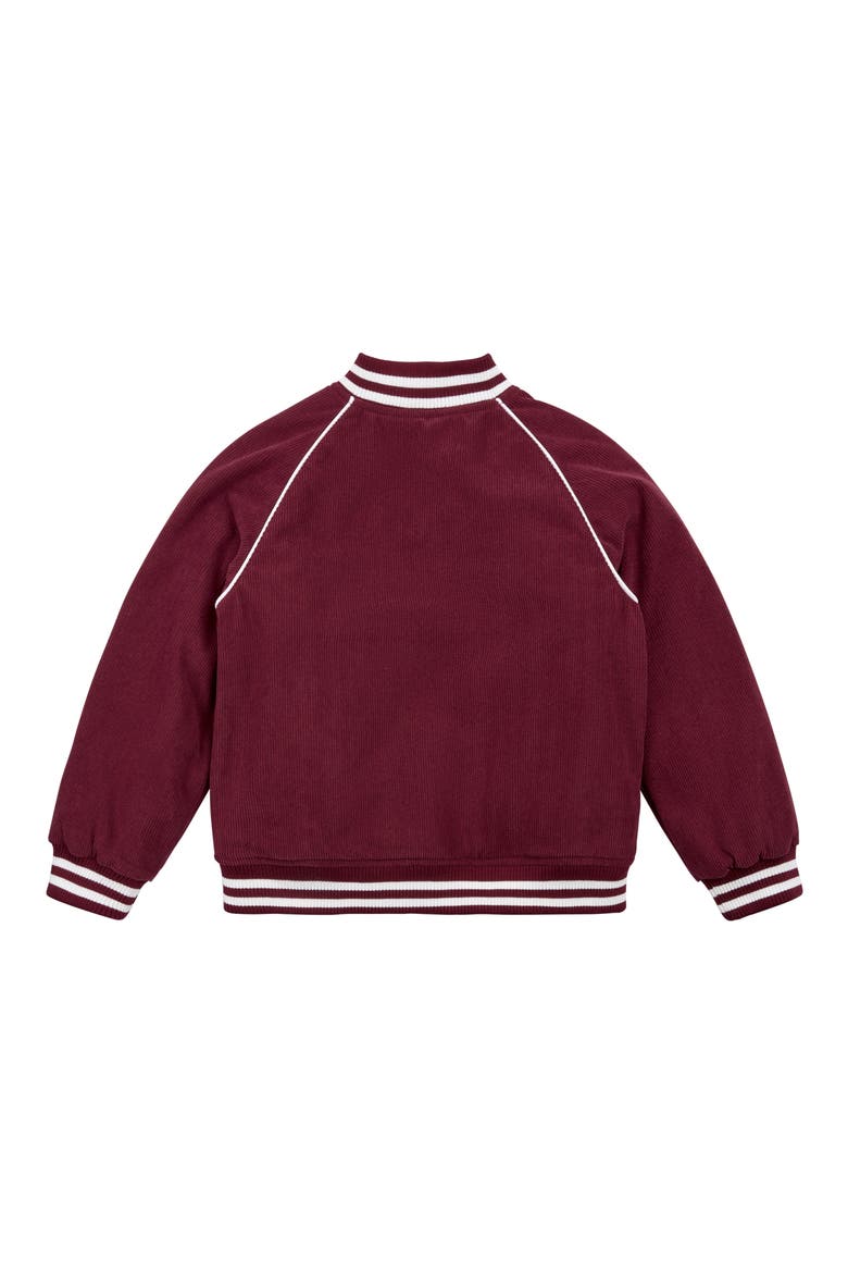 Kids' Corduroy Varsity Jacket, Alternate, color, BURGUNDY