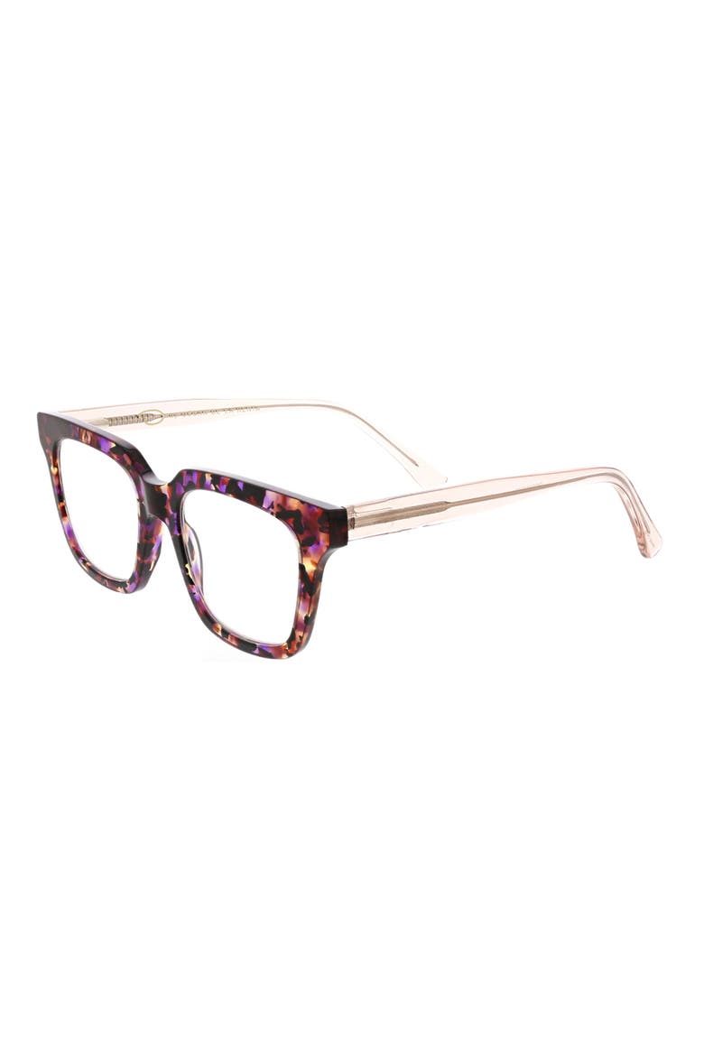 51mm Square Reading Glasses, Alternate, color, PURPLE DEMI