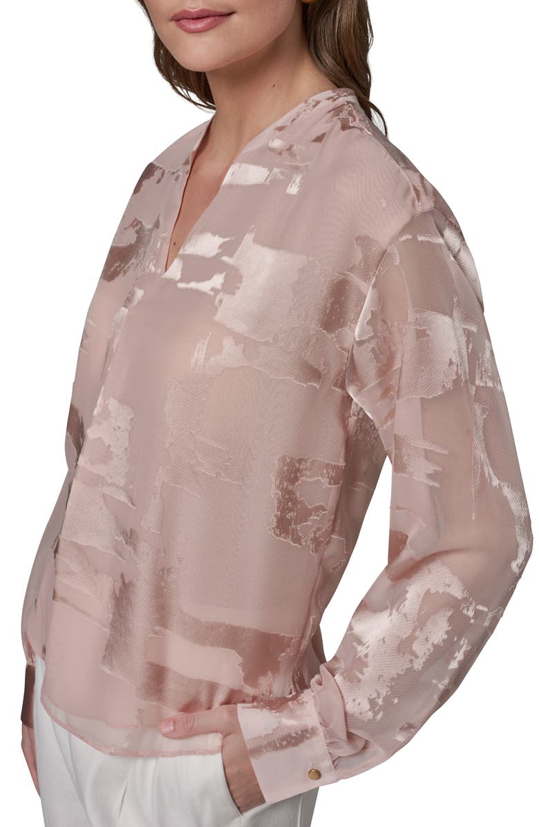 Donna Karan New York Satin Jacquard Top, Alternate, color,