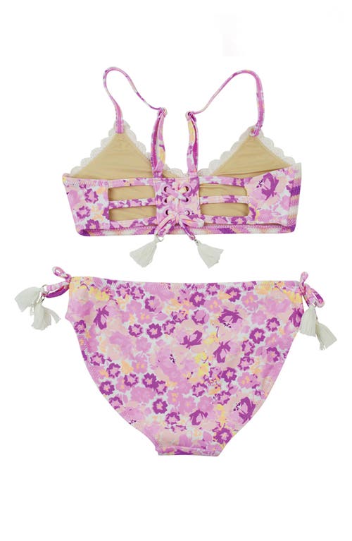 Shade Critters Mixed Media Two-piece Swimsuit In Purple
