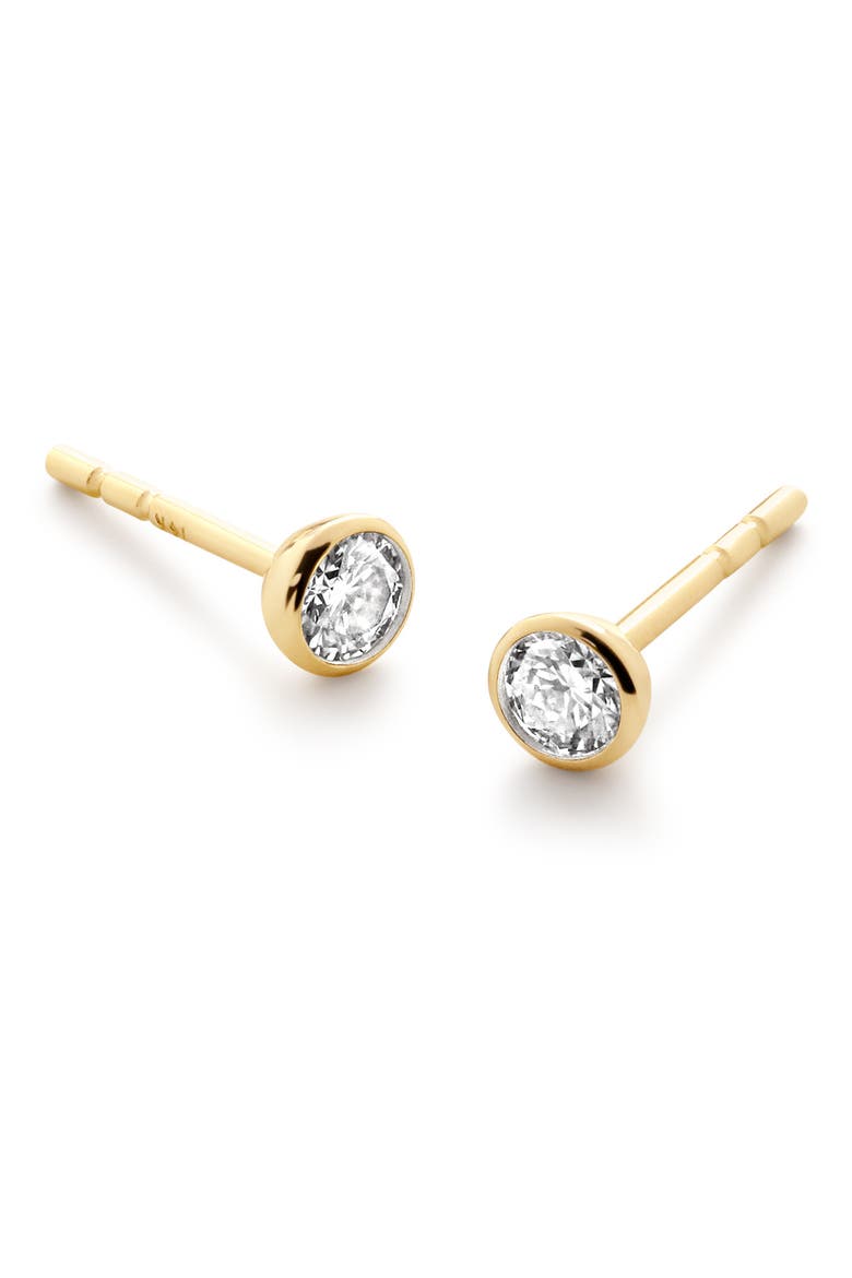 Solitaire Diamond Stud Earrings, Main, color, 14K GOLD / DIAMOND