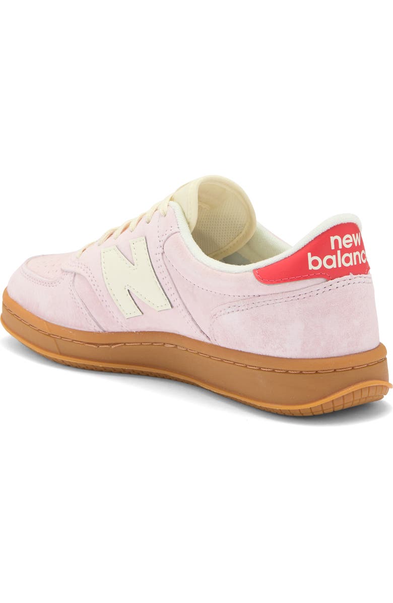 New Balance Gender Inclusive T500 Tennis Sneaker, Alternate, color, Rose Sugar/ Blast Red