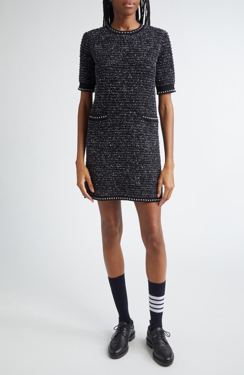 Thom Browne Eyelash Tweed Jacquard Knit Minidress, Main, color, 