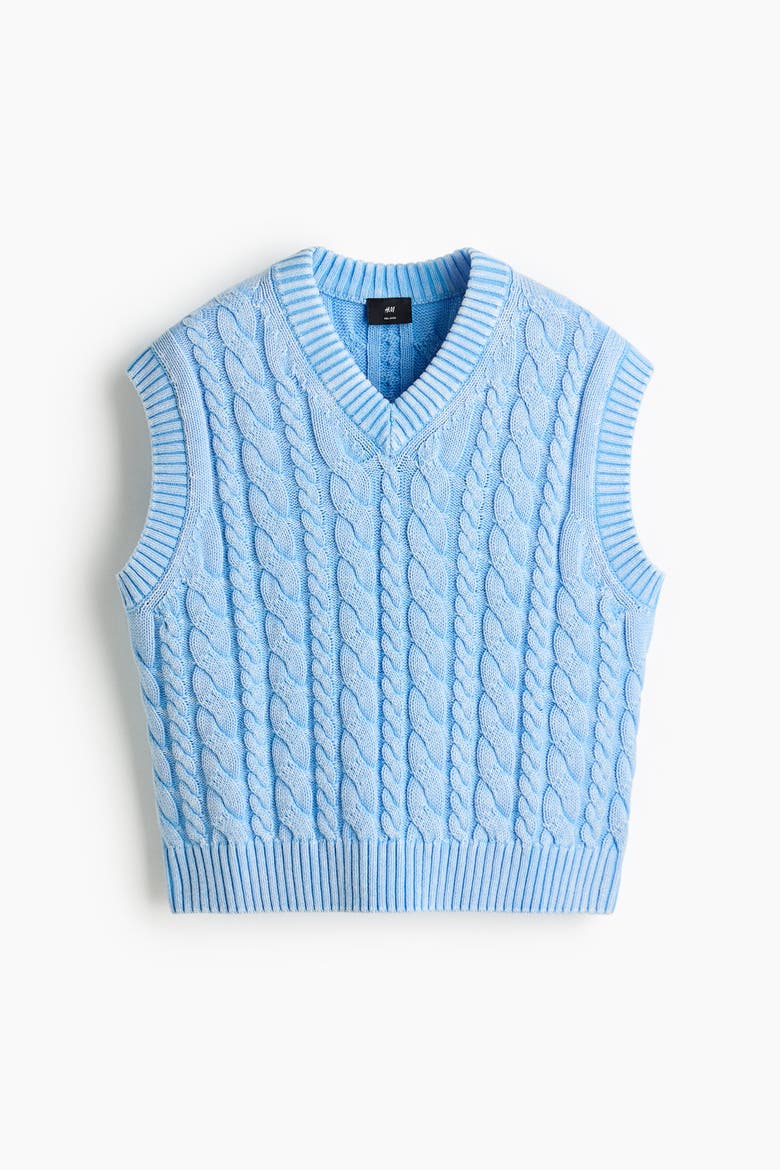 Relaxed Fit Cotton Sweater Vest, Alternate, color, Light dusty blue