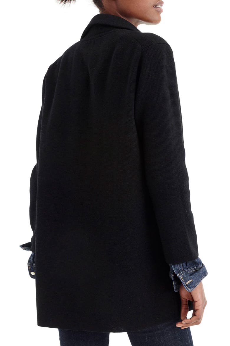 Open Front Sweater Blazer, Alternate, color, BLACK