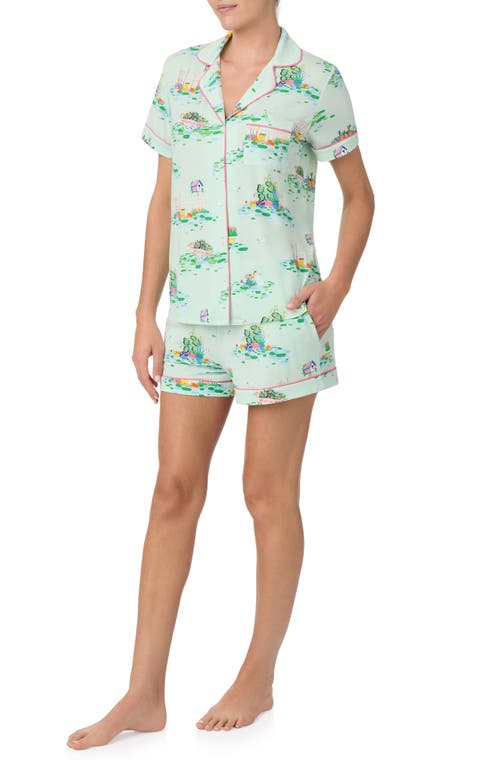 Kate Spade New York Print Short Pajamas In Green Print