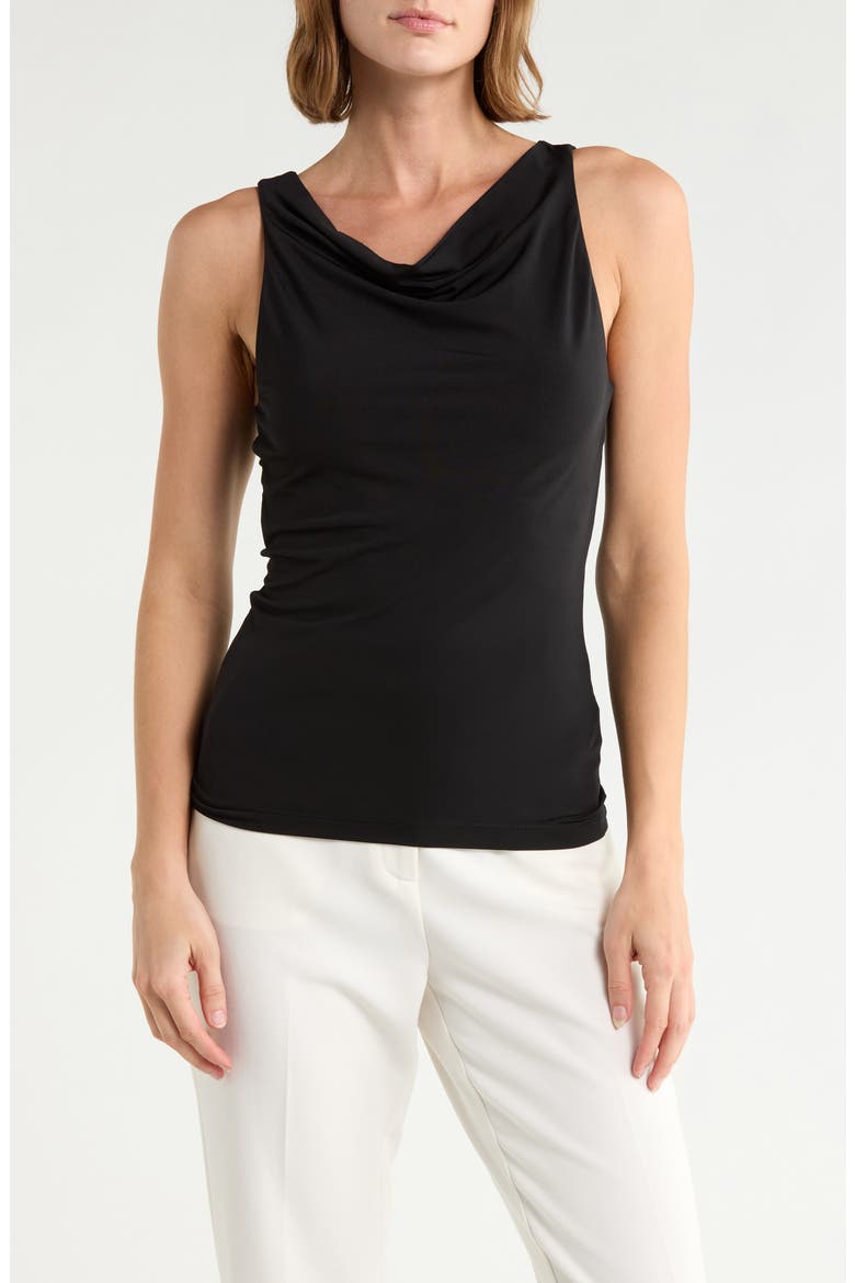 Cowl Neck Sleeveless Knit Top, Main, color, BLACK