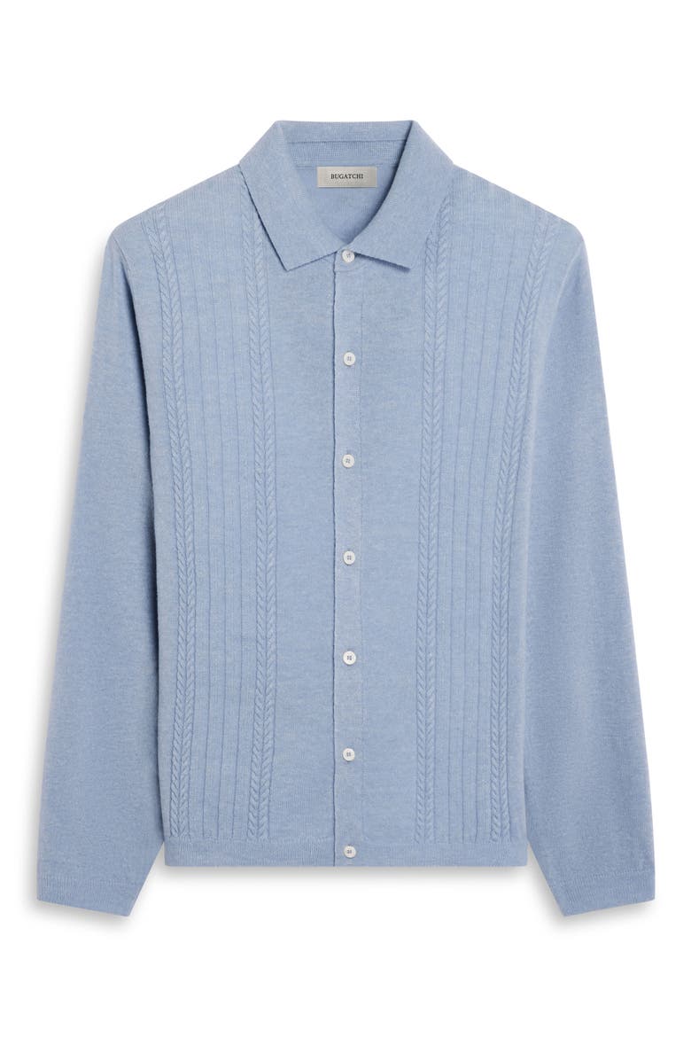 Cable Wool and Cashmere Cardigan, Alternate, color, AIR BLUE