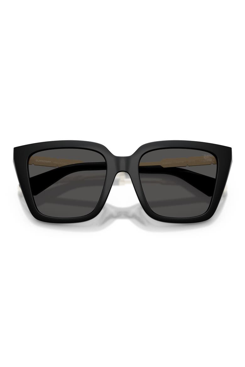 52mm Square Sunglasses, Alternate, color, BLACK / DARK GREY