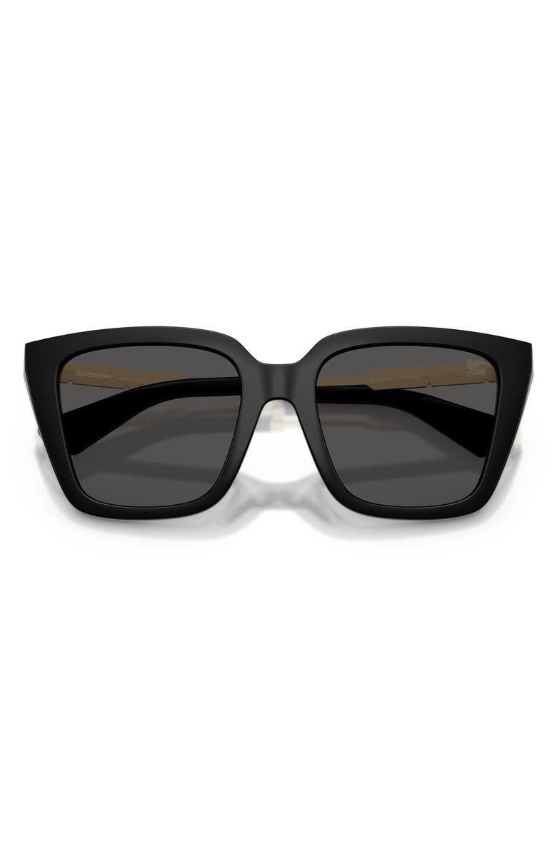 Burberry 52mm Square Sunglasses, Alternate, color, Black / Dark Grey