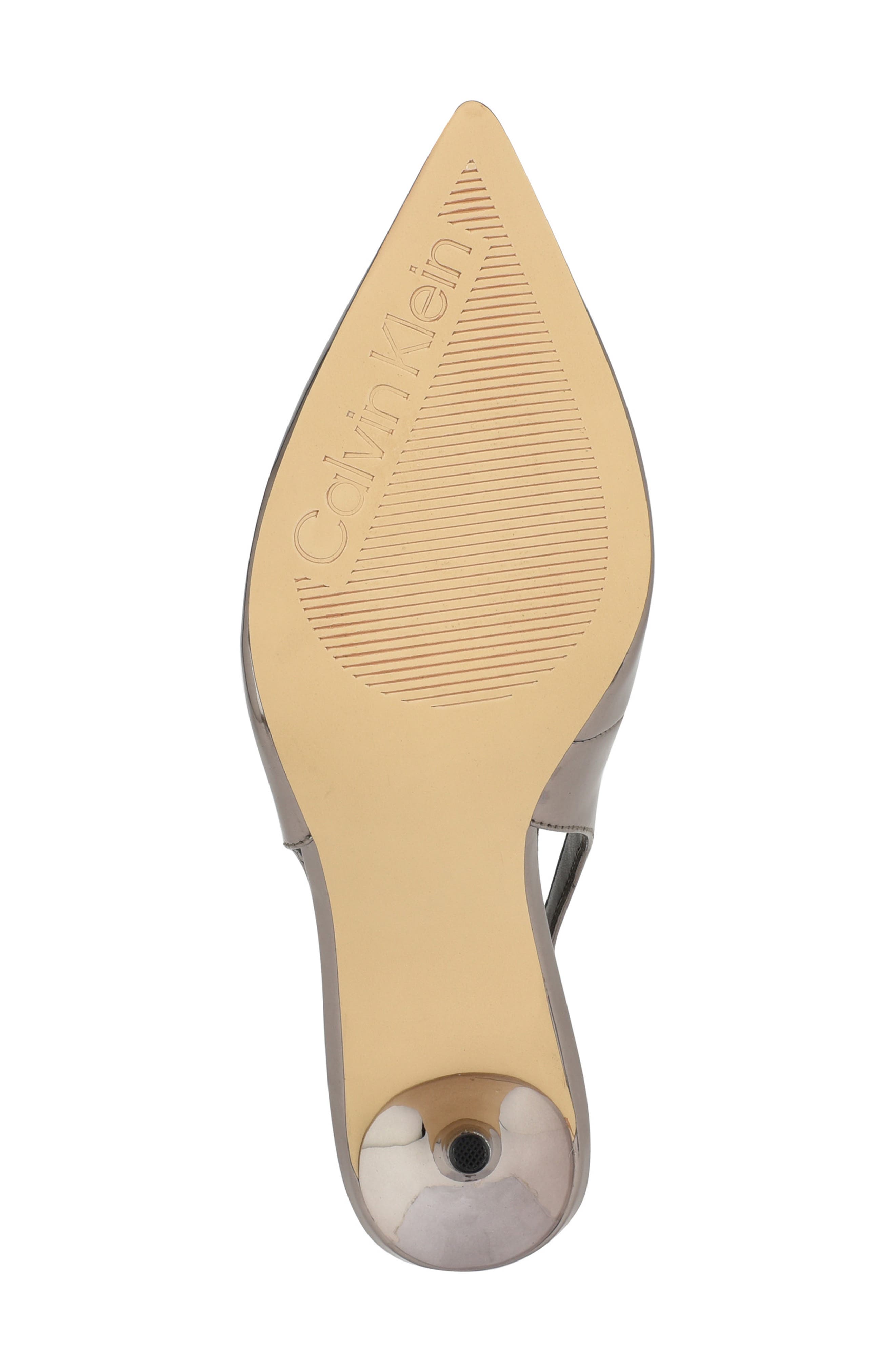 Calvin Klein Cinola Slingback Pointed Toe Pump, Alternate, color, Pewter