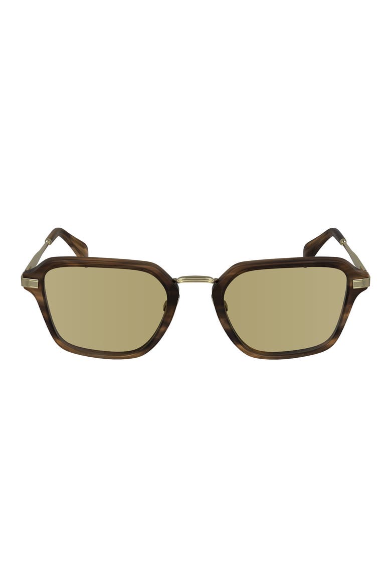 Kramer 52mm Rectangular Sunglasses, Main, color, STRIPED BROWN