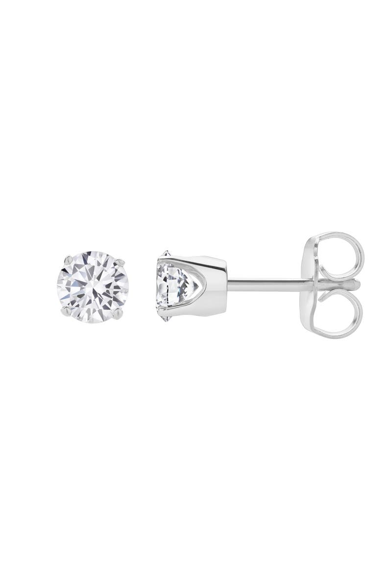 Seraph 1.25 Ct TW Lab Grown Round Diamond Studs 14K Gold Earrings, Main, color, 14K White Gold