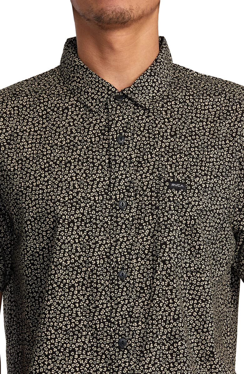 RVCA Morning Glory Floral Short Sleeve Button-Up Shirt, Alternate, color, 