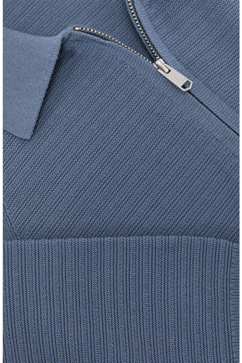 Estate Textured Stitch Zip Polo Sweater, Alternate, color, AIRFORCE BLUE