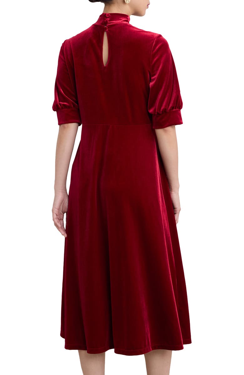 Seasalt Cornwall Four Lanes Puff Sleeve Velvet Dress, Alternate, color,