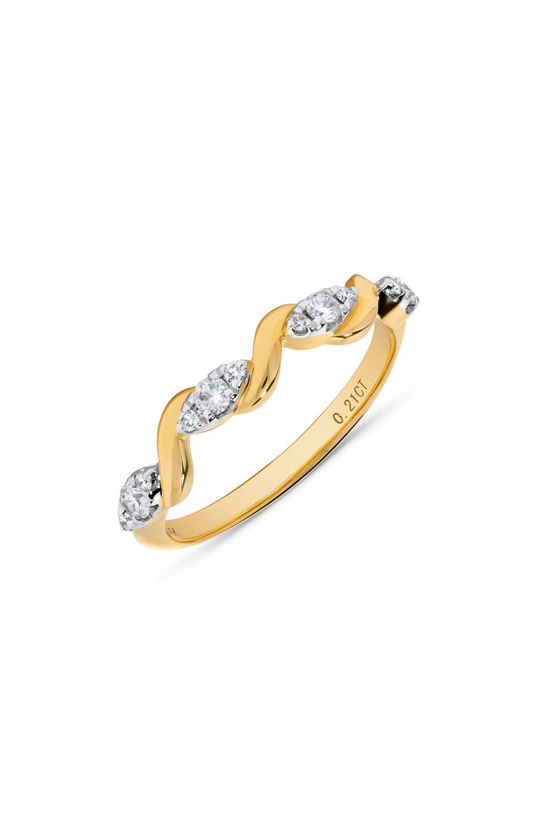 H.J. Namdar 14K Gold Diamond Twist Stackable Ring, Main, color, Yellow Gold