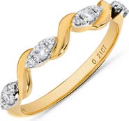 H.J. Namdar 14K Gold Diamond Twist Stackable Ring