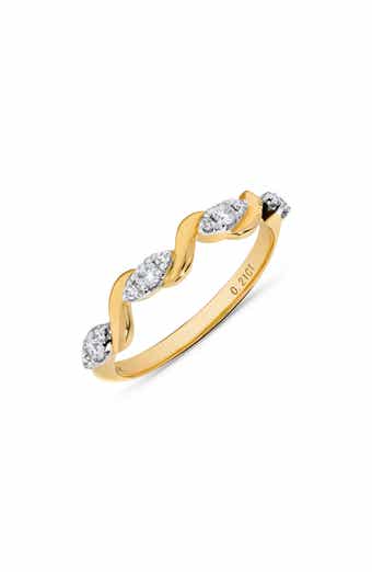 H.J. Namdar 14K Gold Diamond Twist Stackable Ring