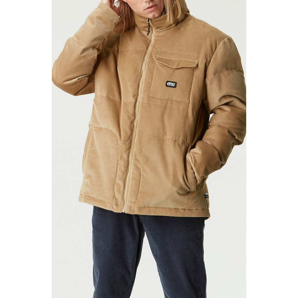 Picture Organic Clothing Fermont Organic Cotton Corduroy Puffer Jacket in Dark Stone