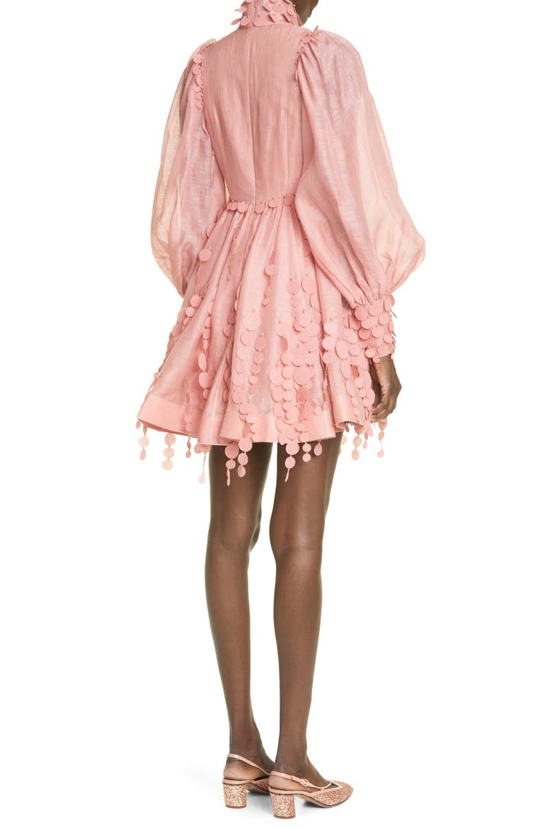 Concert Disc Long Sleeve Minidress, Alternate, color, LIPSTICK