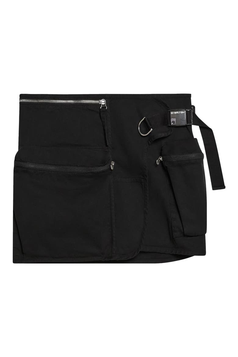 Field Cotton Cargo Wrap Miniskirt, Alternate, color, BLACK - 001
