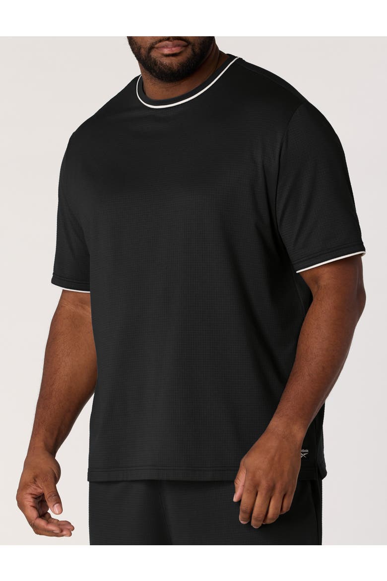 Big & Tall Performance Piped T-Shirt, Main, color, BLACK