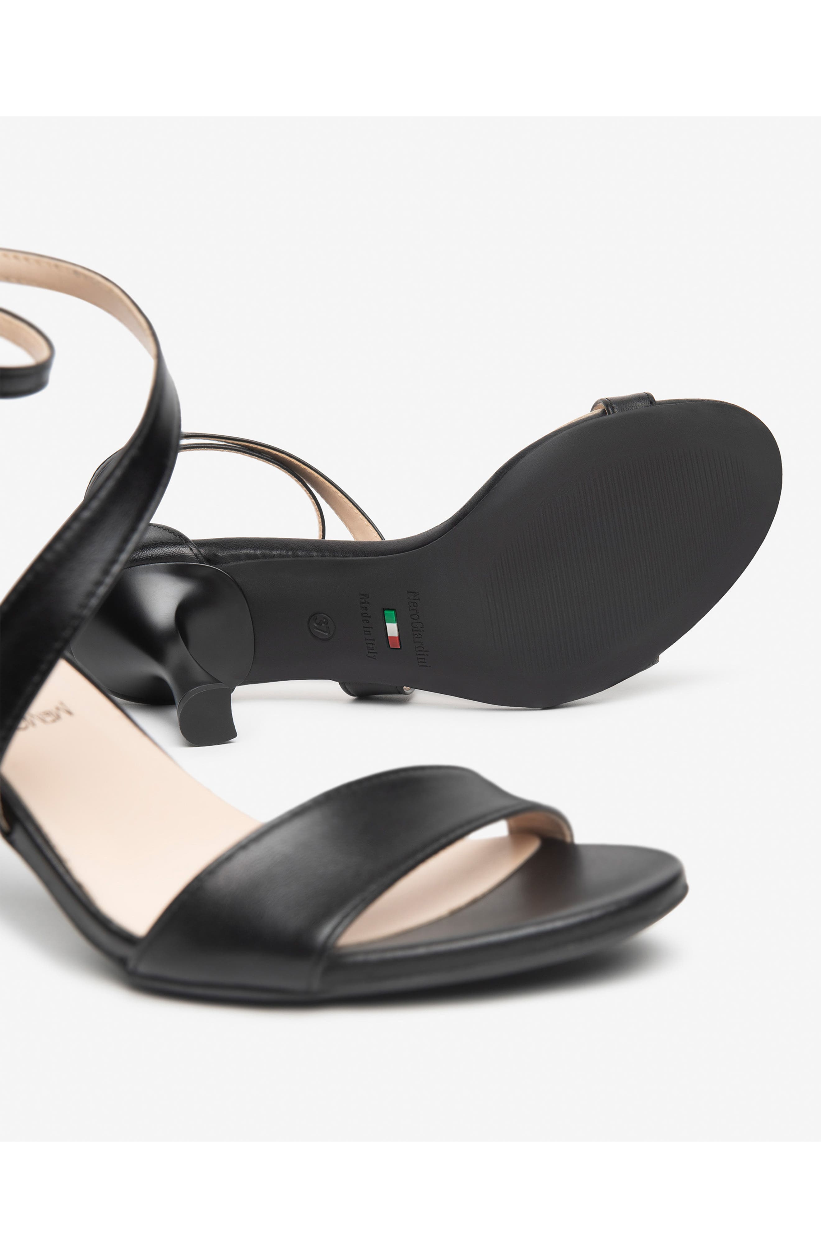 NeroGiardini Ankle Strap Sandal, Alternate, color, Black