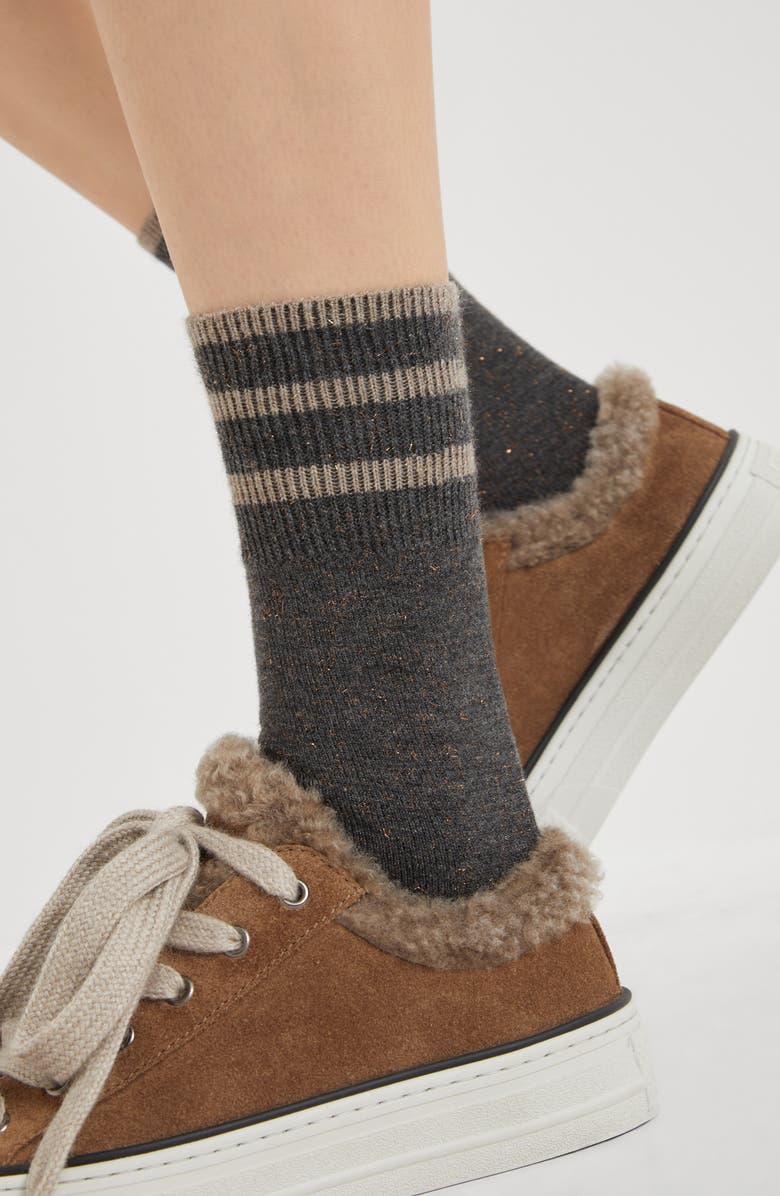 Brunello Cucinelli Sparkling knit socks, Alternate, color, 