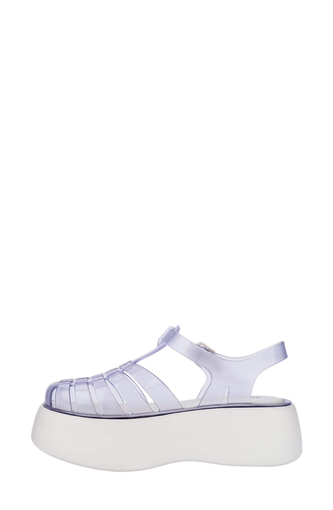 Melissa Possession Plato Platform Jelly Sandal, Alternate, color, Clear/ White
