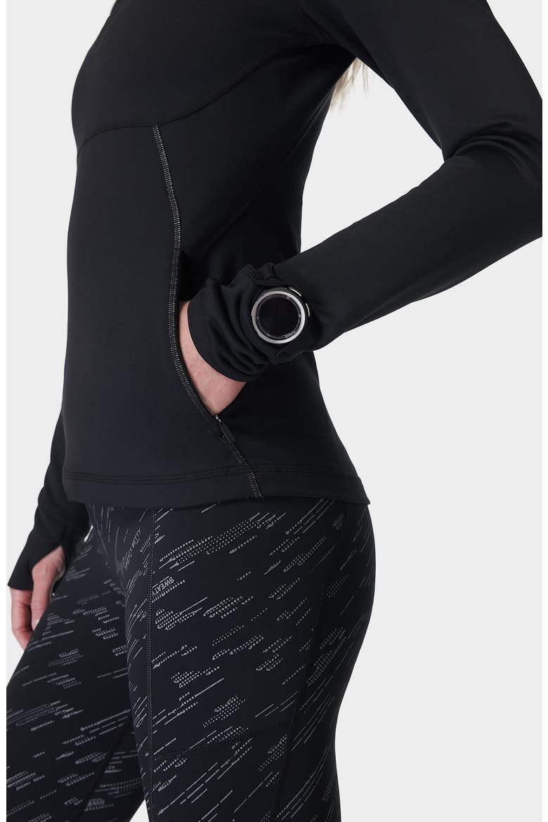 Therma Boost Running Half Zip Pullover, Alternate, color, BLACK