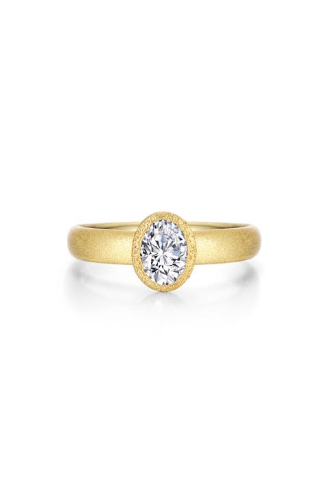 Oval Simulated Diamond Solitaire Ring
