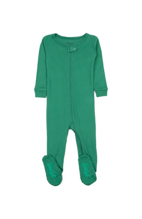 Footed Solid Cotton Matching Family Pajamas (Baby)