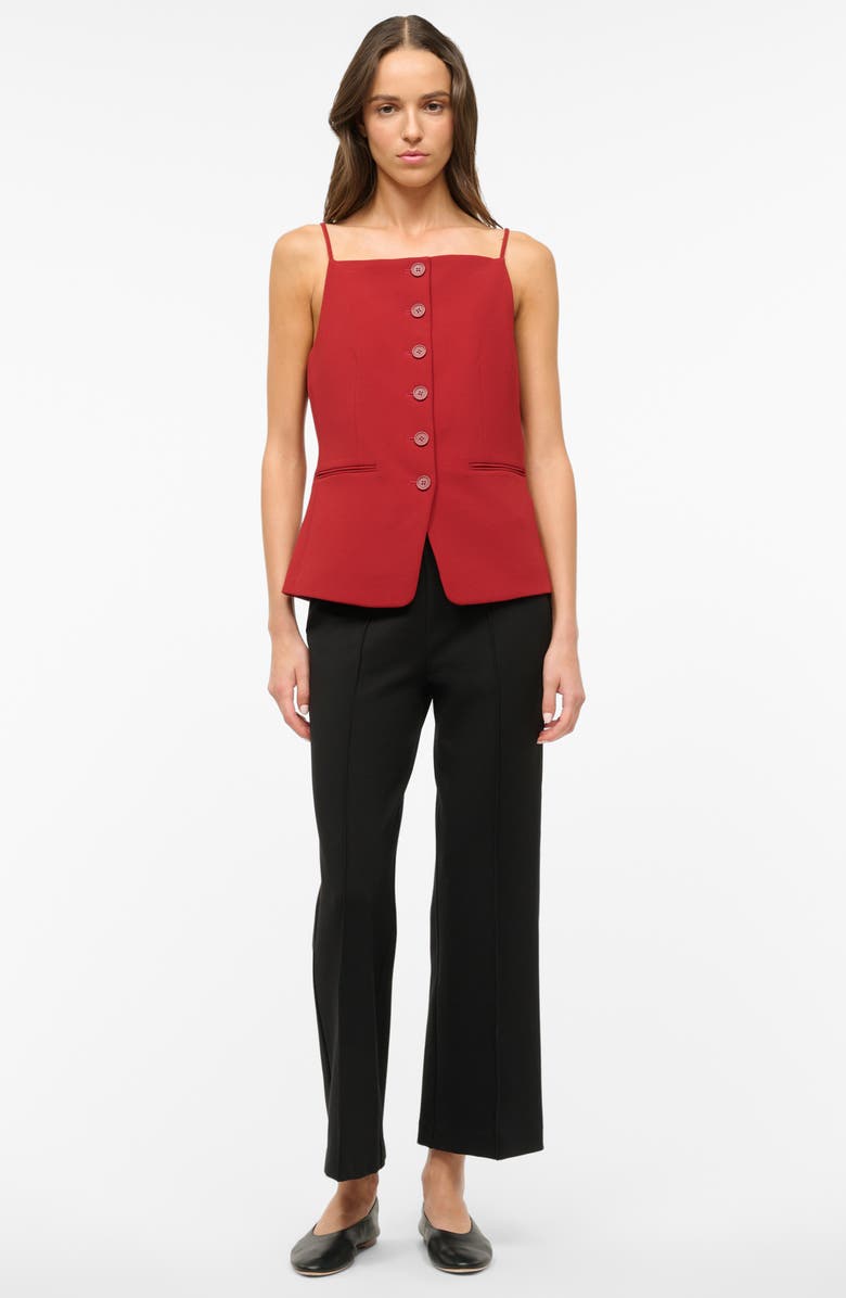 STAUD Una Button-Up Top, Alternate, color, Rouge