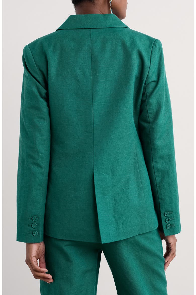 Erica Linen & Organic Cotton Blazer, Alternate, color, PINE SHOOTS