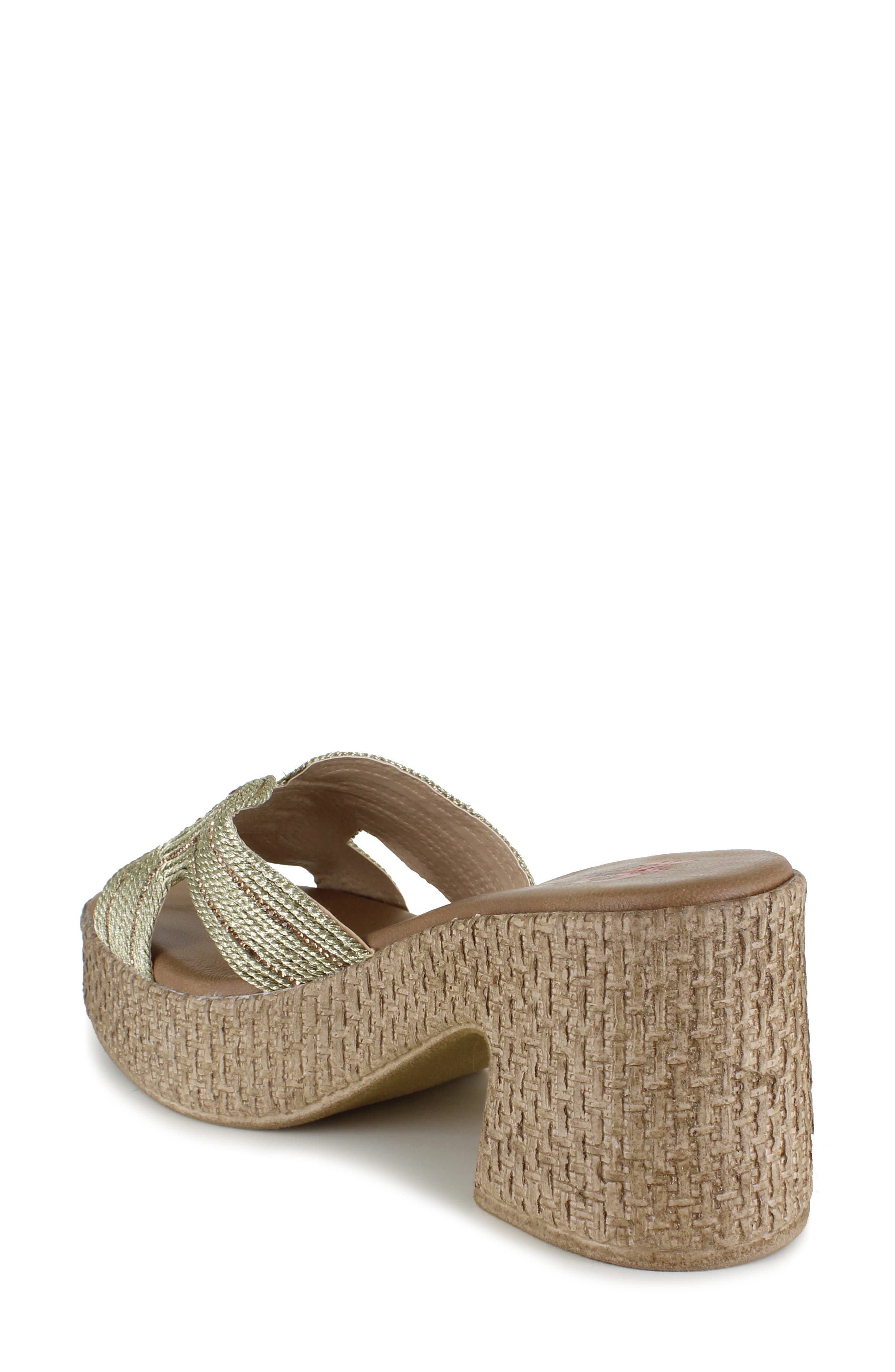 Cornella Platform Slide Sandal, Alternate, color, PLATINUM FABRIC
