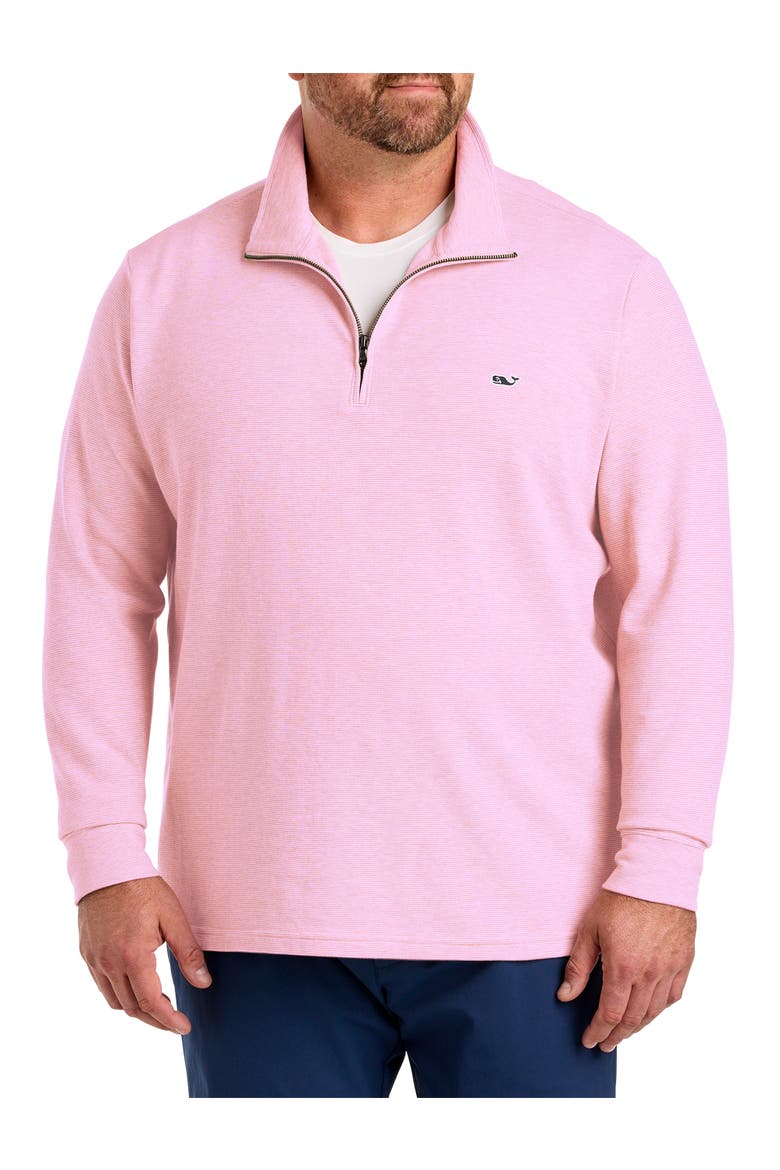 Big & Tall Saltwater 1/4-Zip Pullover, Alternate, color, PINK CLOUD SOLID
