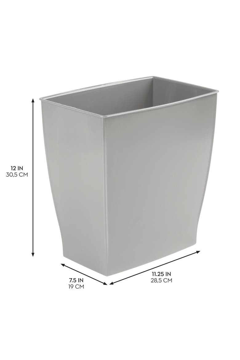 Small Rectangular Bathroom Trash Cans - Set of 4 - Gray, Alternate, color, Gray