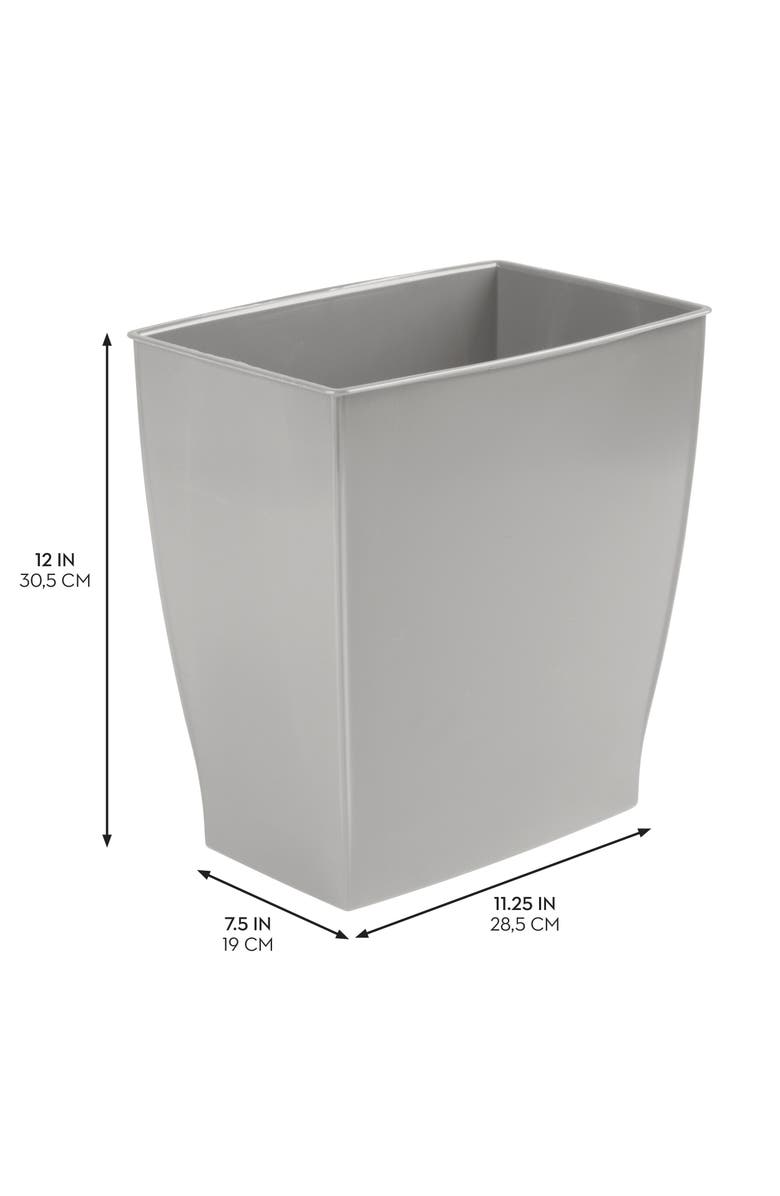 iDesign Small Rectangular Bathroom Trash Cans - Set of 4 - Gray, Alternate, color, Gray
