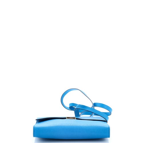 Pre-owned Hermes Hermes Clic Wallet On Strap Chevre Mysore 16 In Blue