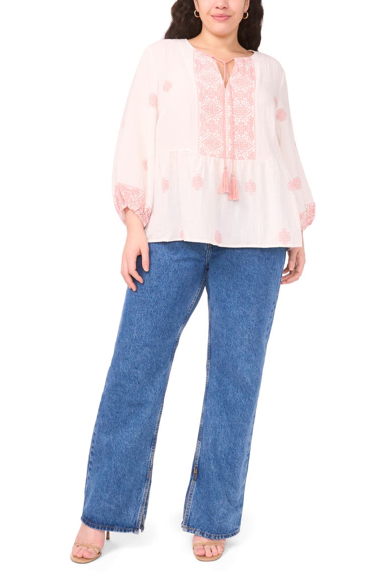 Tassel Tie Peasant Top, Alternate, color, ROSE HIP