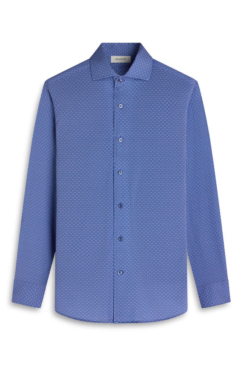 Bugatchi Devon OoohCotton<sup>®</sup> Mosaic Print Button-Up Shirt, Alternate, color, Thistle