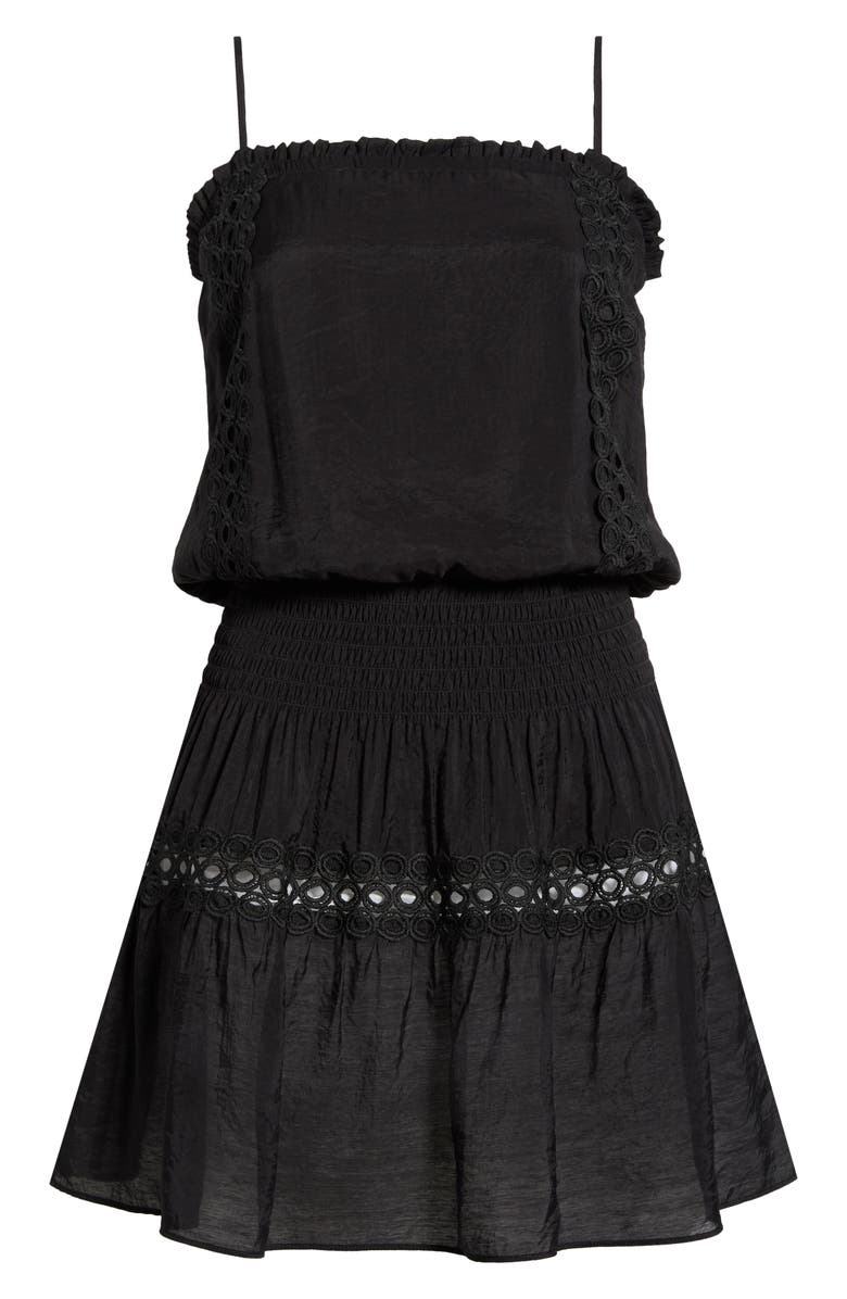 Elan Smocked Cover-Up Dress, Main, color, Black